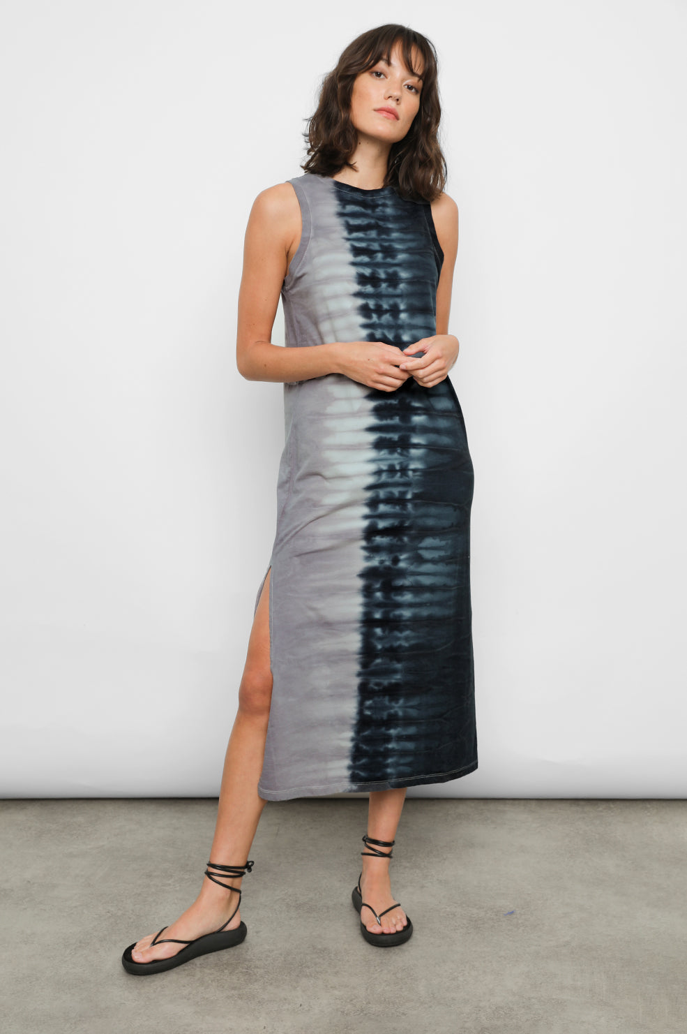 THE TANK DRESS - BLACK NAVY DIP DYE | Rails